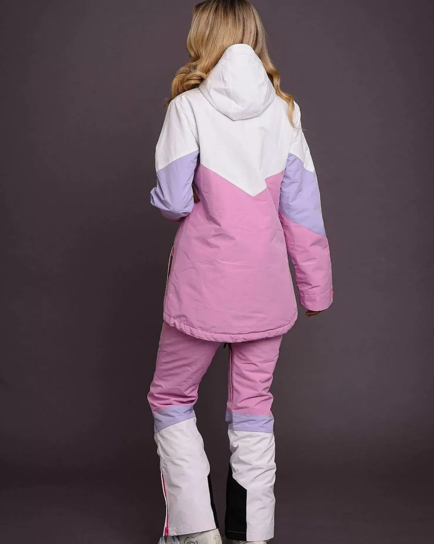 Women OOSC Snow Jackets>1080 Women'S Ski & Snowboard Jacket - Pastel Pink, White & Pastel Purple