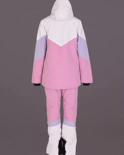 Women OOSC Snow Jackets>1080 Women'S Ski & Snowboard Jacket - Pastel Pink, White & Pastel Purple