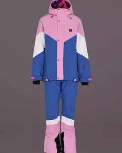Women OOSC Snow Jackets>1080 Women'S Ski & Snowboard Jacket - Pastel Pink, White & Blue