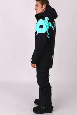 Men OOSC Snow Jackets>Afterparty Jacket Black & Mint Men'S