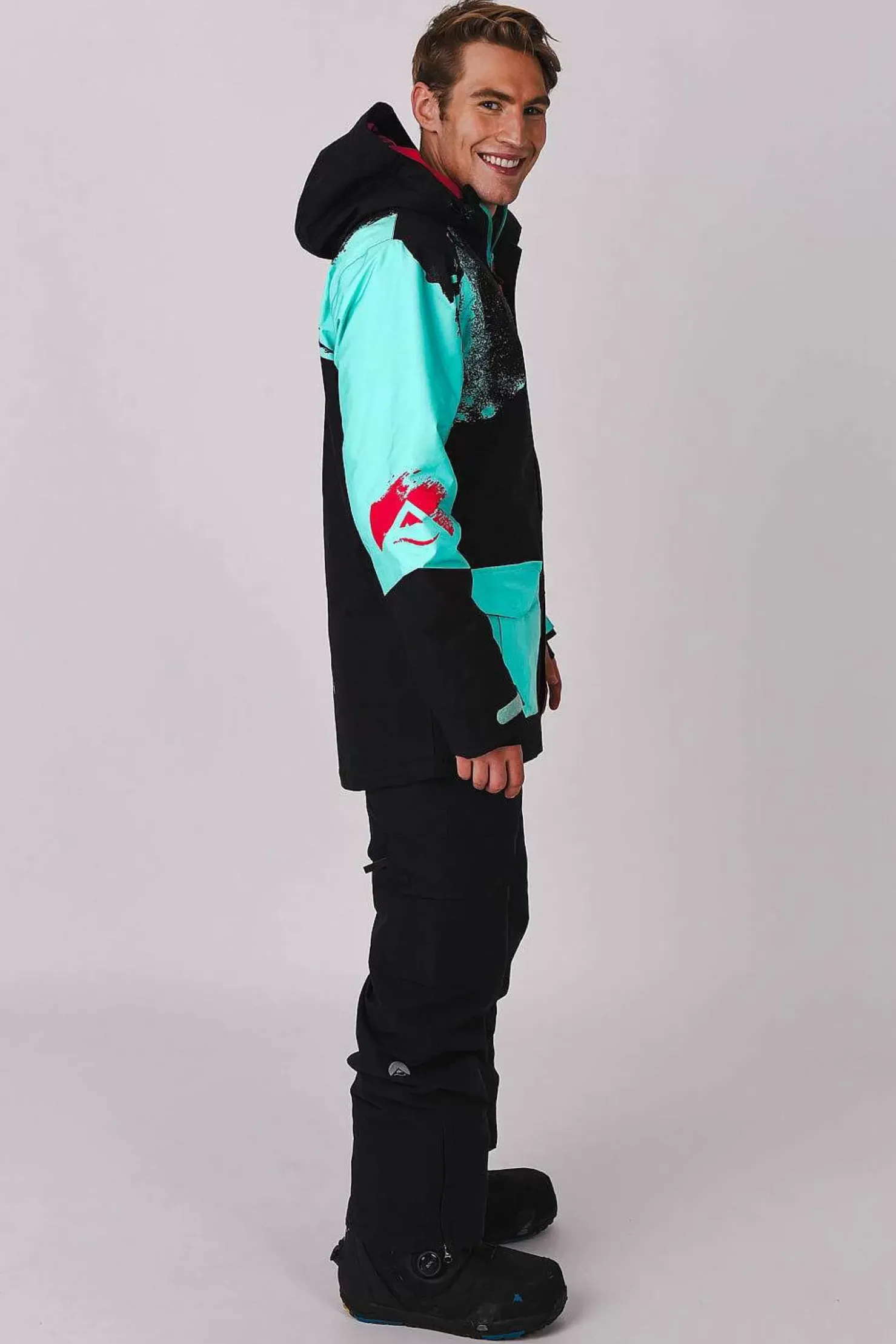 Men OOSC Snow Jackets>Afterparty Jacket Black & Mint Men'S