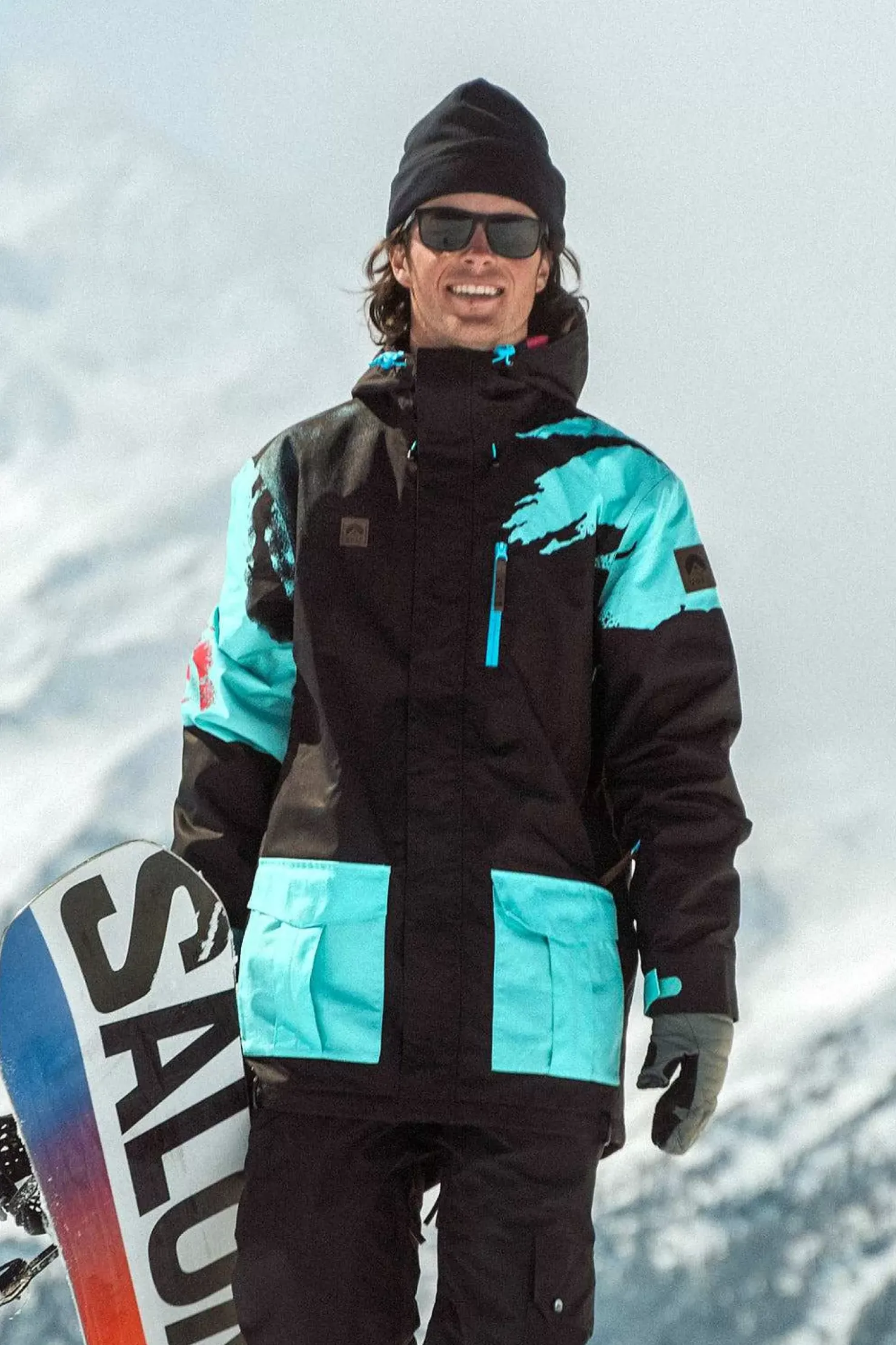 Men OOSC Snow Jackets>Afterparty Jacket Black & Mint Men'S