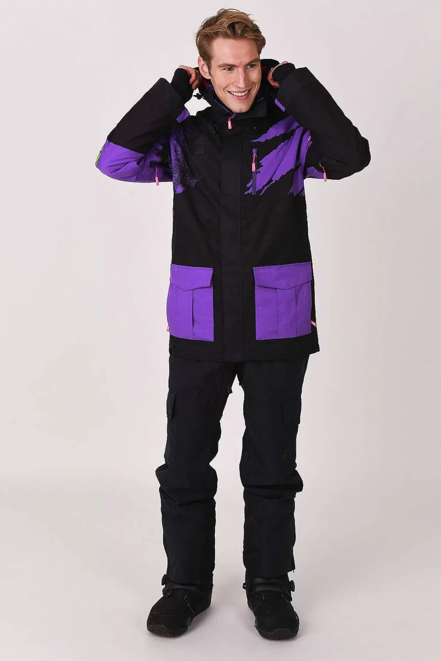 Men OOSC After Party Jackets>Afterparty Jacket Black & Purple Men'S