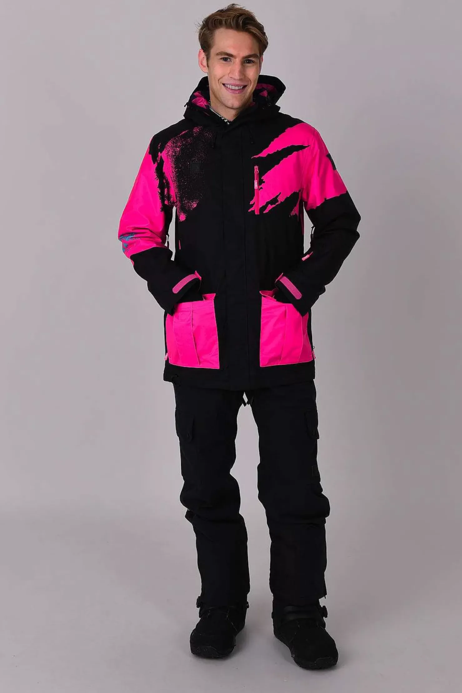 Men OOSC After Party Jackets>Afterparty Jacket Black & Pink Men'S