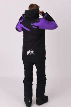 Men OOSC Snow Jackets>Afterparty Jacket Black & Purple Men'S