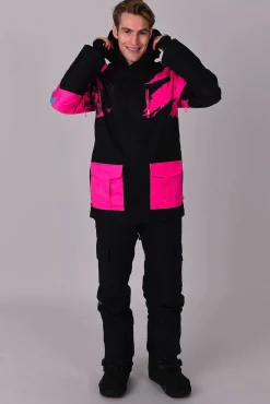 Men OOSC Snow Jackets>Afterparty Jacket Black & Pink Men'S