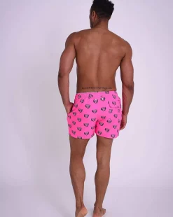 Men OOSC Swim Shorts>Baewatch Neon Pink Men'S Swim Shorts