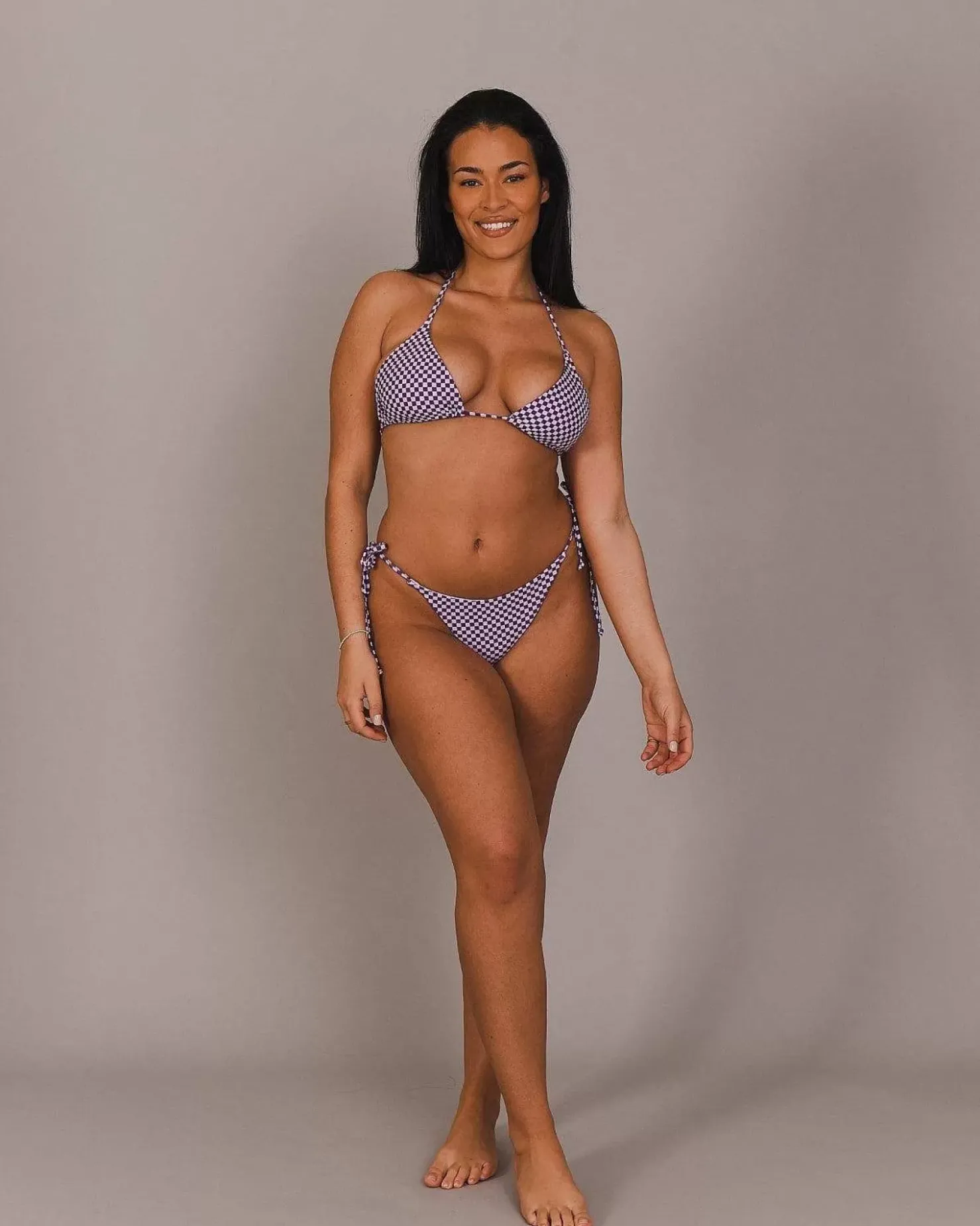 Women OOSC Bikinis>Checkmate Tie Side Bikini Bottoms