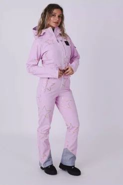 Women OOSC Ski Suits>Chic Ski Suit - Pink With Gold Stars