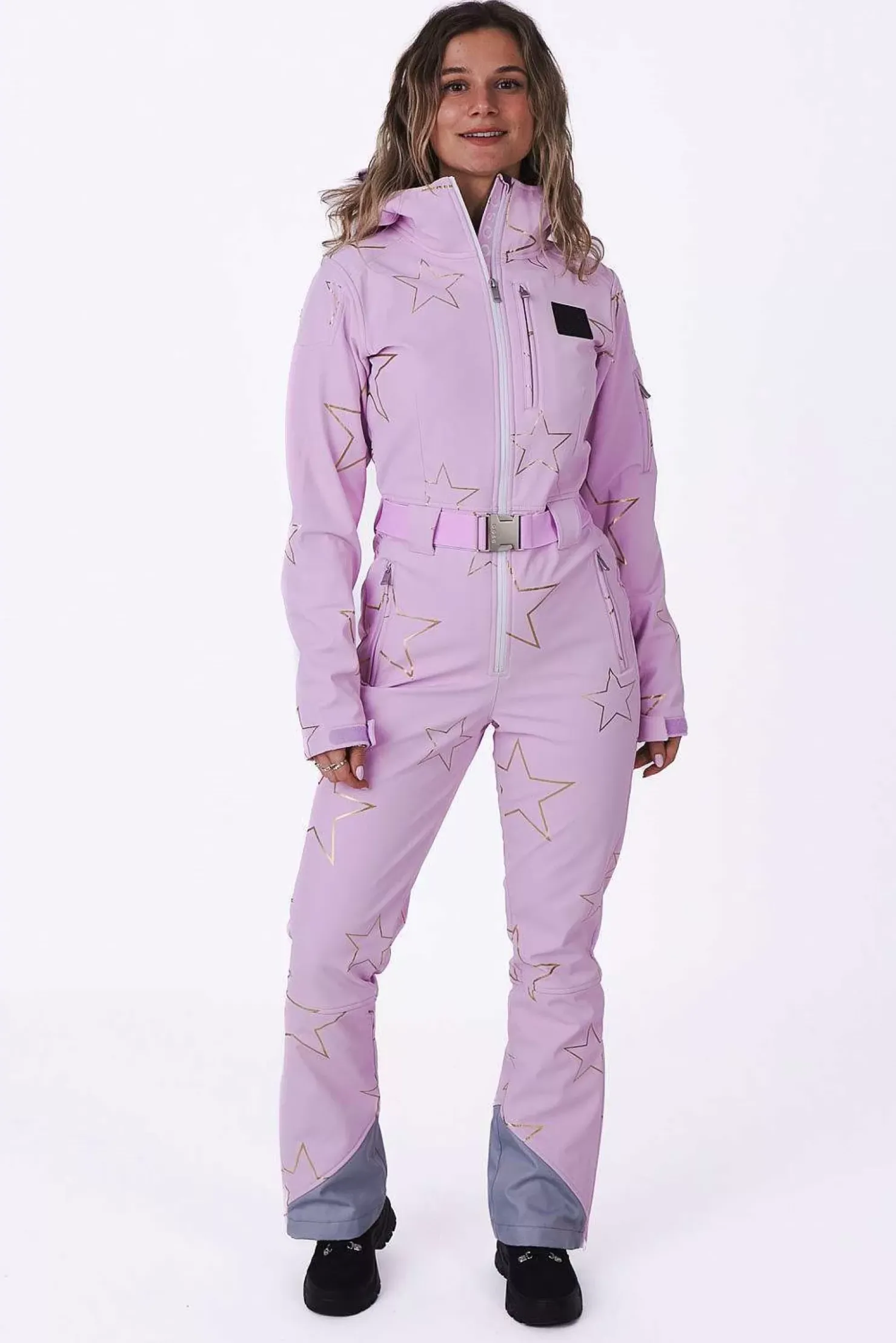 Women OOSC Ski Suits>Chic Ski Suit - Pink With Gold Stars