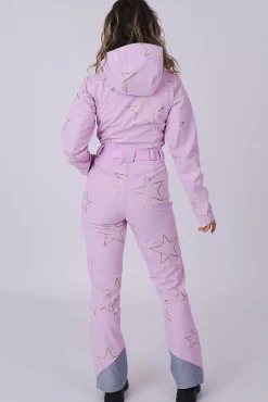 Women OOSC Chic Luxury>Chic Ski Suit - Pink With Gold Stars
