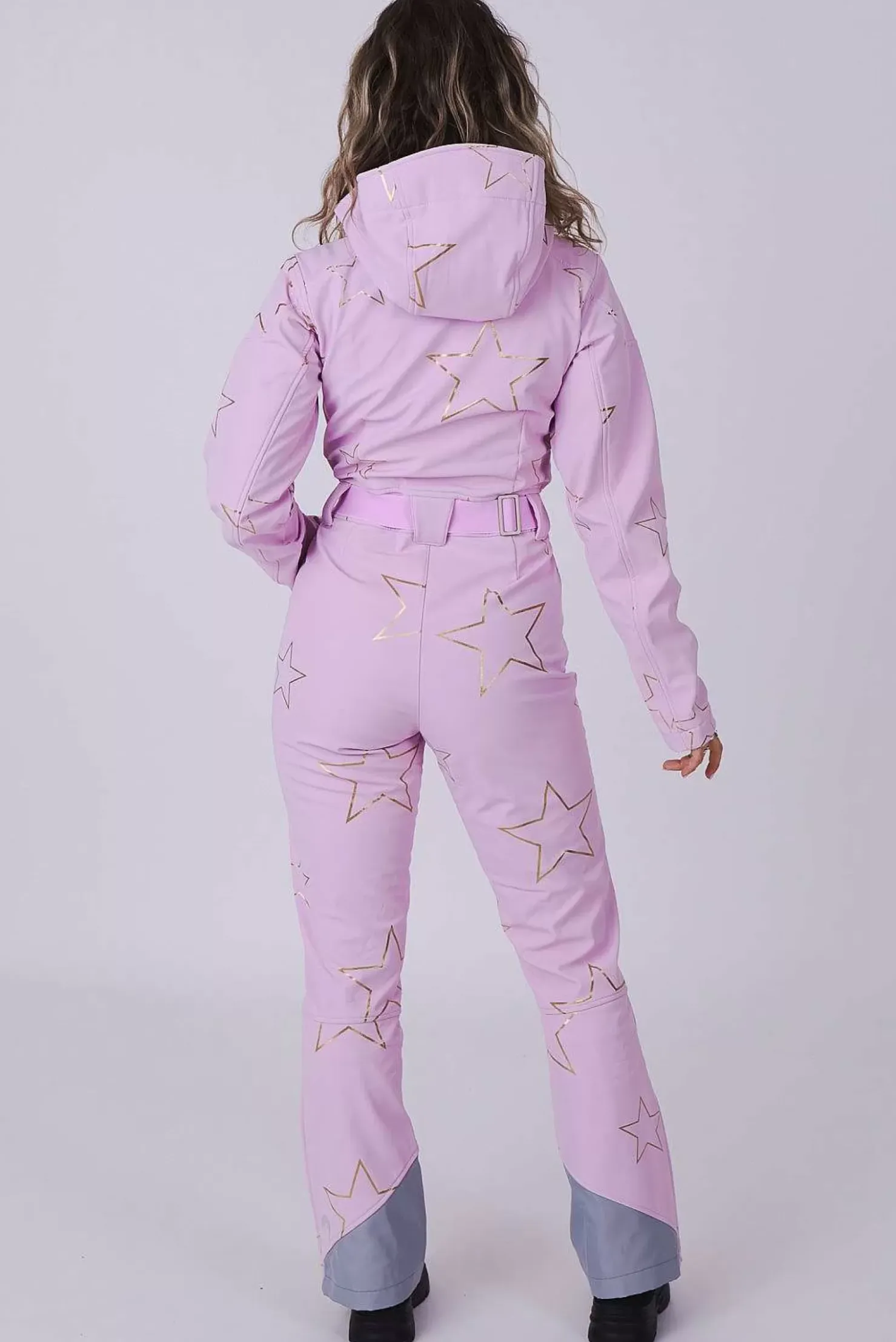 Women OOSC Chic Luxury>Chic Ski Suit - Pink With Gold Stars