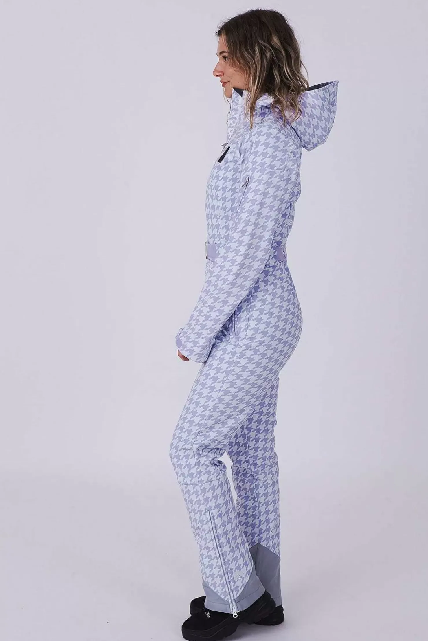 Women OOSC Chic Luxury>Chic Ski Suit - Purple Houndstooth