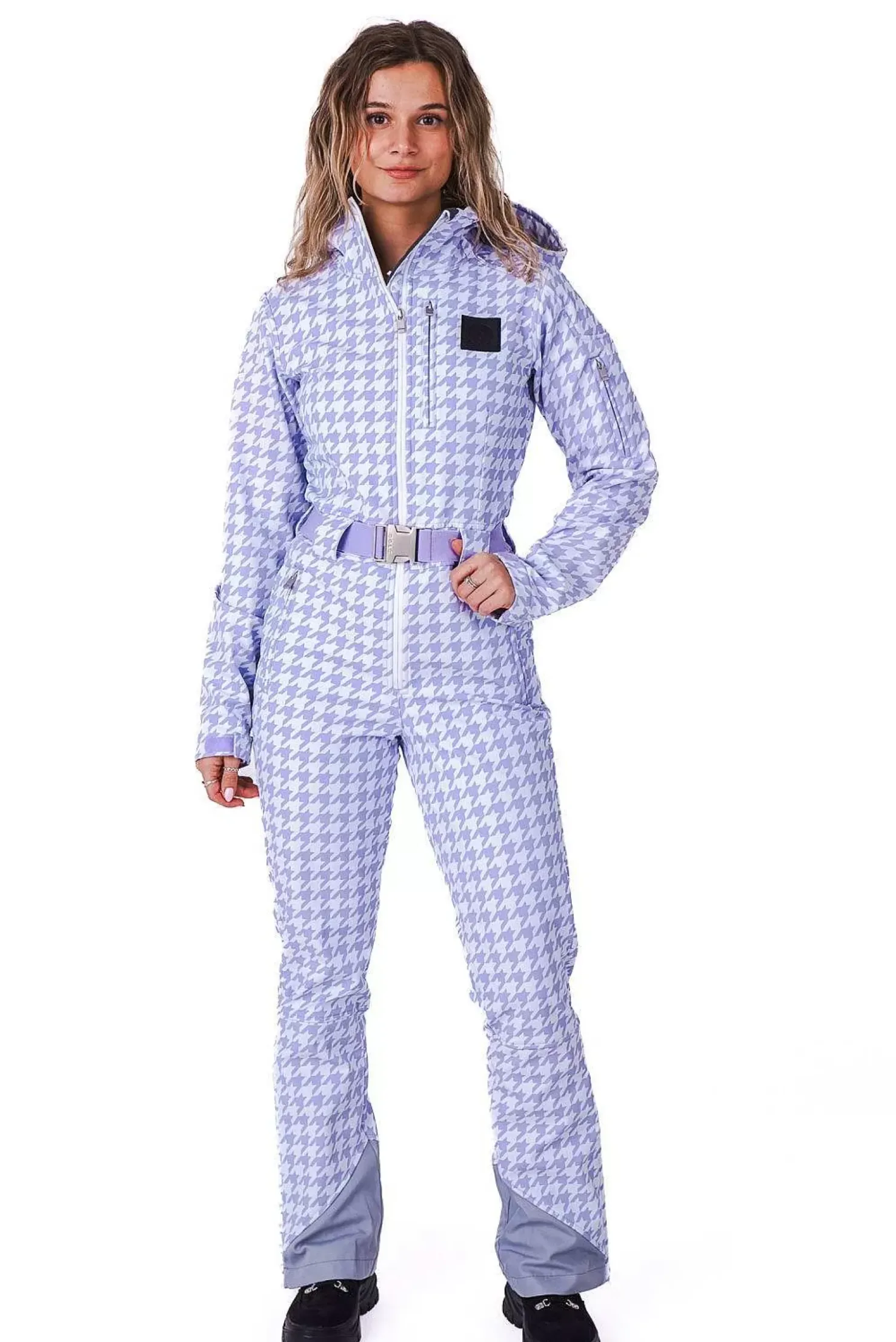 Women OOSC Ski Suits>Chic Ski Suit - Purple Houndstooth