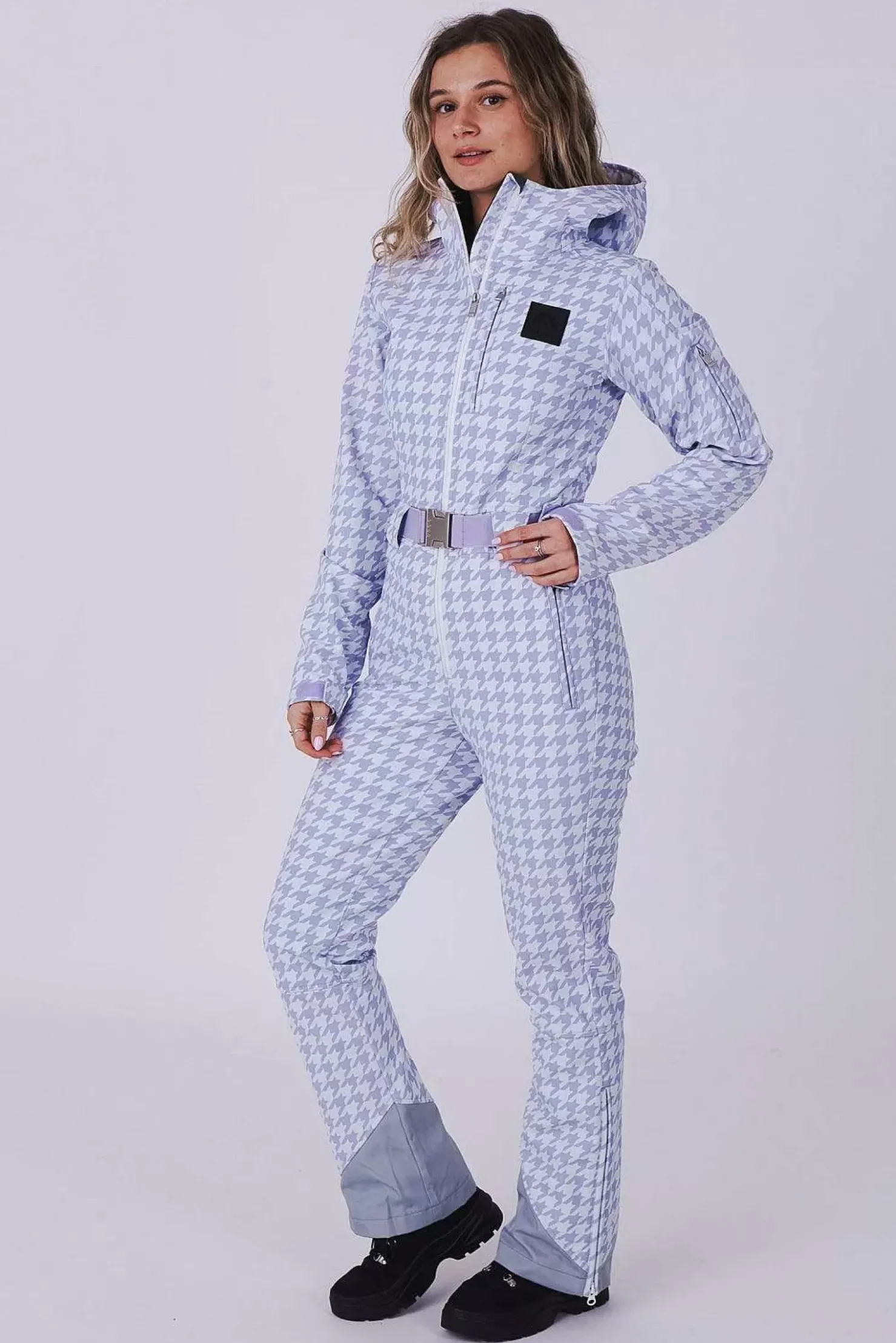 Women OOSC Ski Suits>Chic Ski Suit - Purple Houndstooth