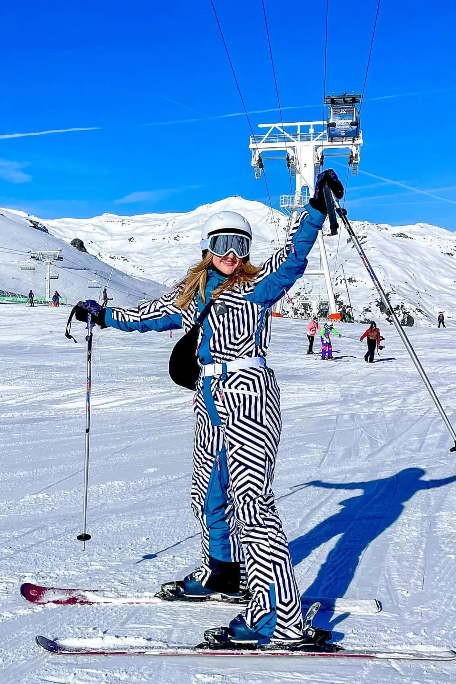 Women OOSC Ski Suits>Fall Line Black & White Curved Female Ski Suit