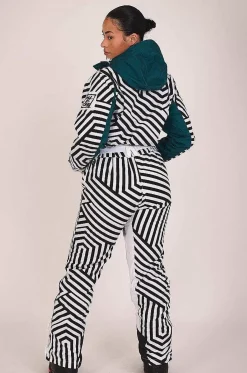 Women OOSC Curved Ski Suits>Fall Line Black & White Curved Female Ski Suit