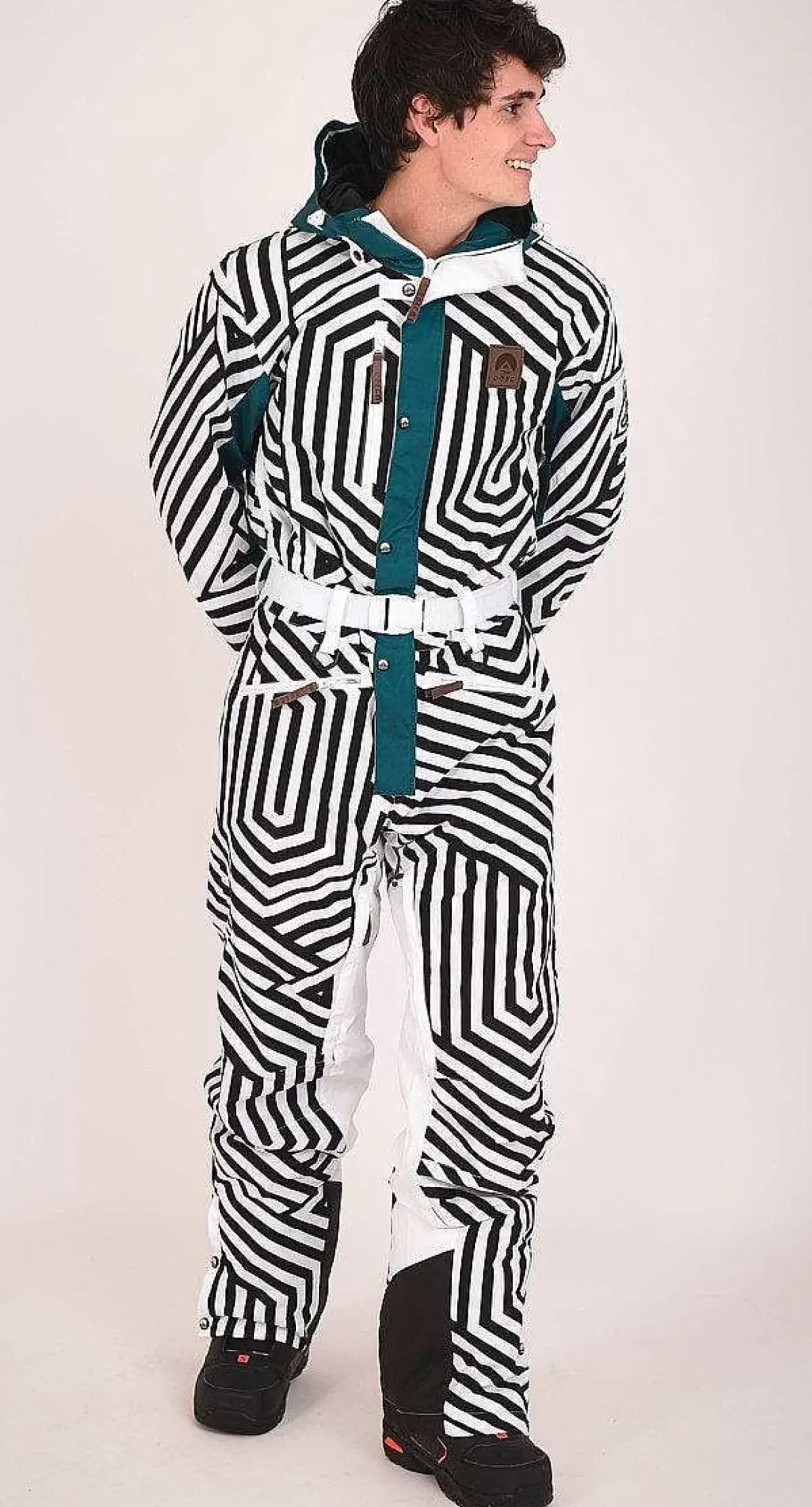 Men OOSC Ski Suits>Fall Line Black & White Men'S Ski Suit
