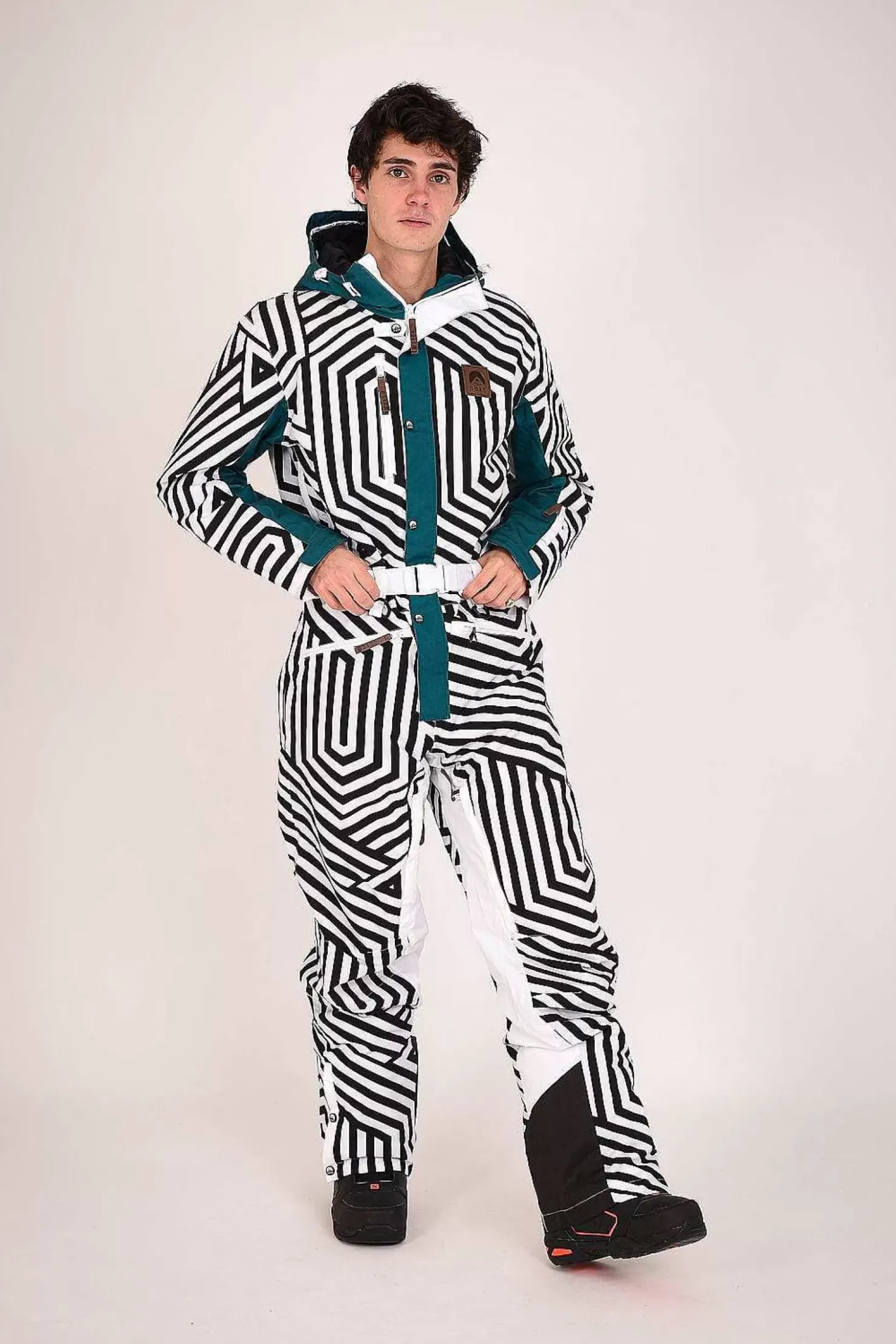 Men OOSC Ski Suits>Fall Line Black & White Men'S Ski Suit