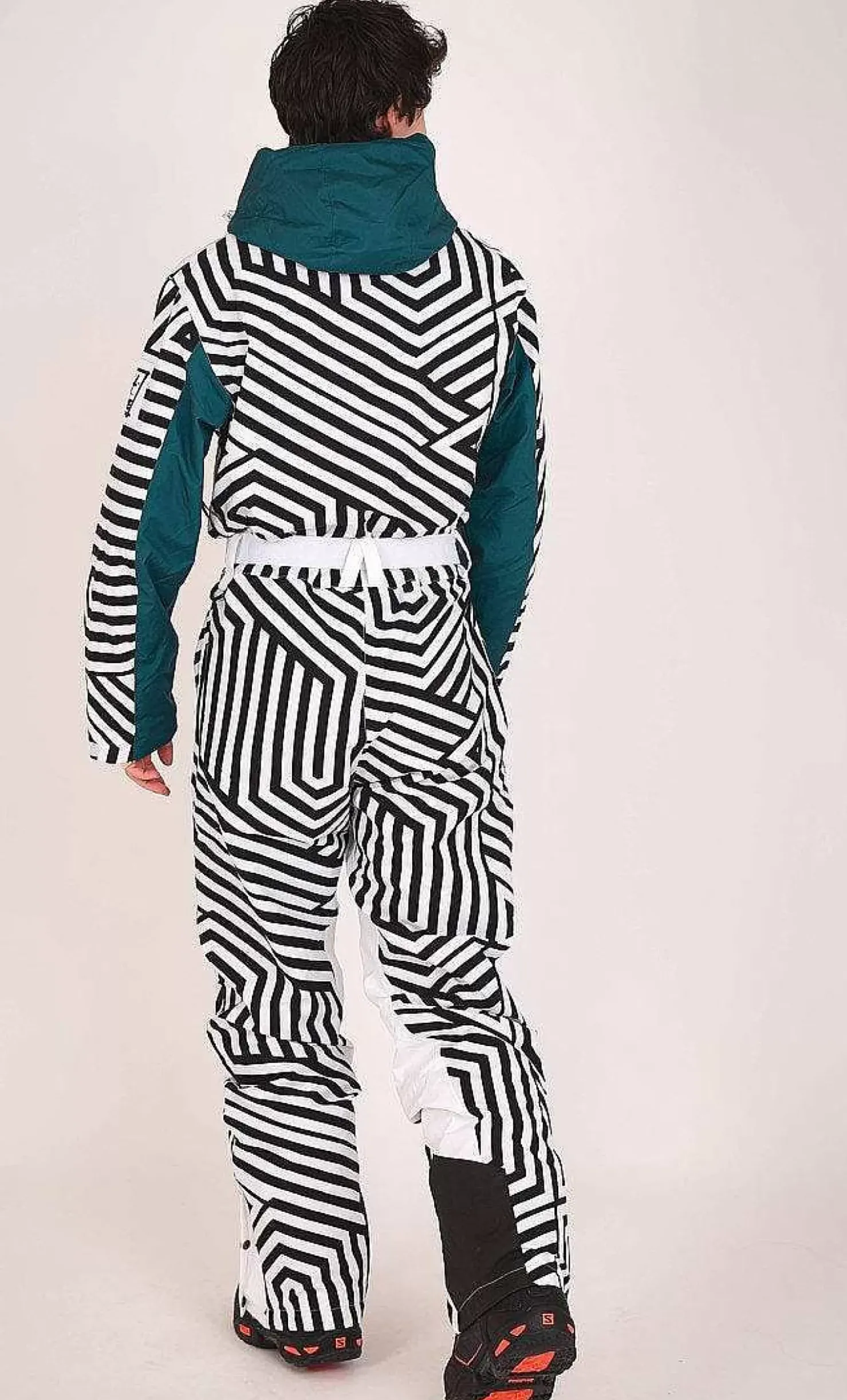 Men OOSC Ski Suits>Fall Line Black & White Men'S Ski Suit