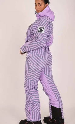 Women OOSC Curved Ski Suits>Fall Line Purple & Grey Curved Female Ski Suit
