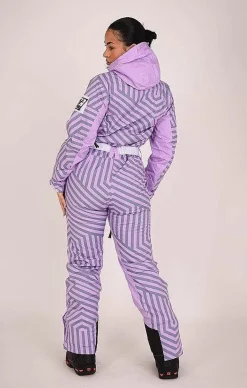 Women OOSC Ski Suits>Fall Line Purple & Grey Curved Female Ski Suit