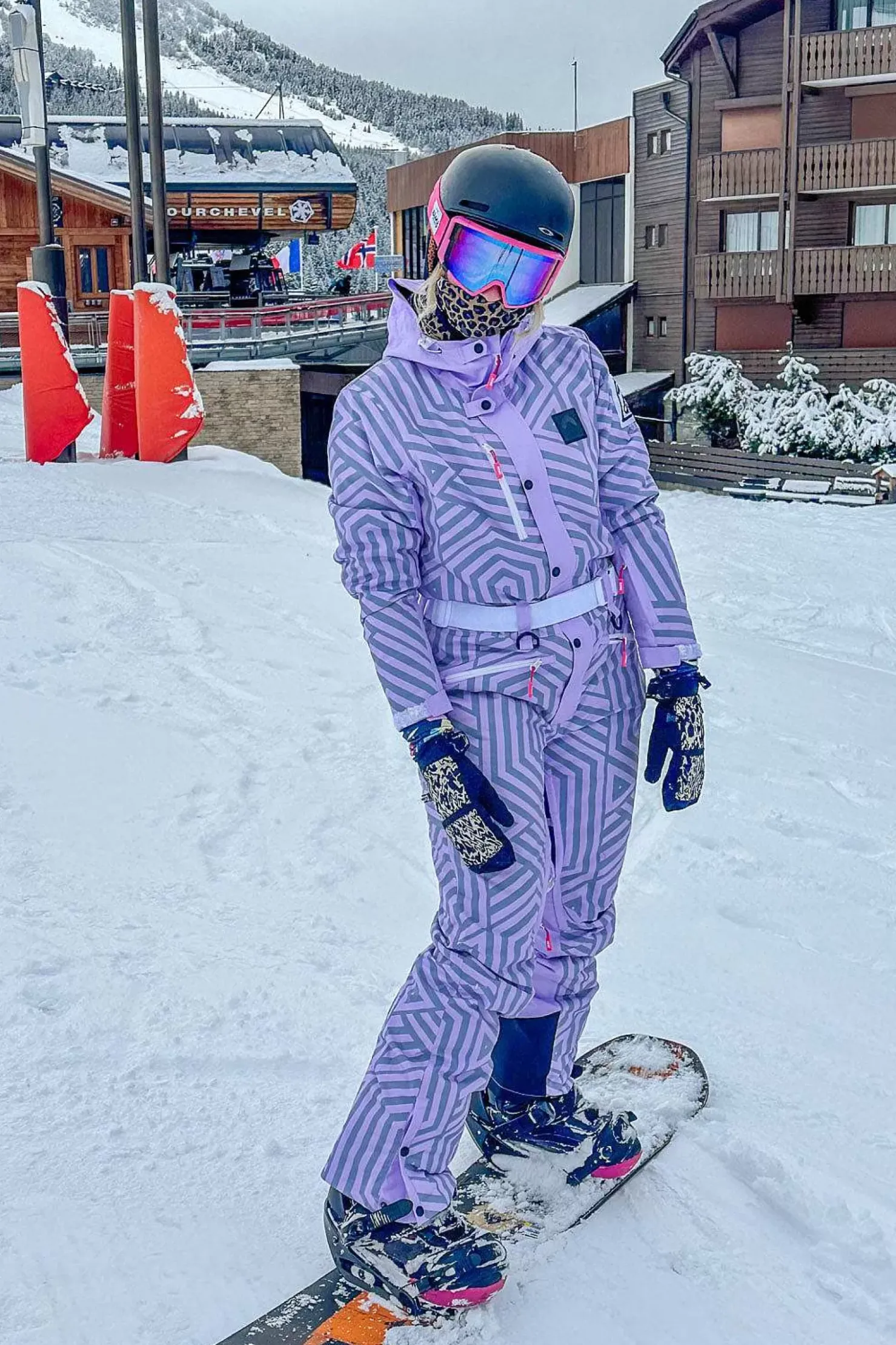Women OOSC Ski Suits>Fall Line Purple & Grey Curved Female Ski Suit