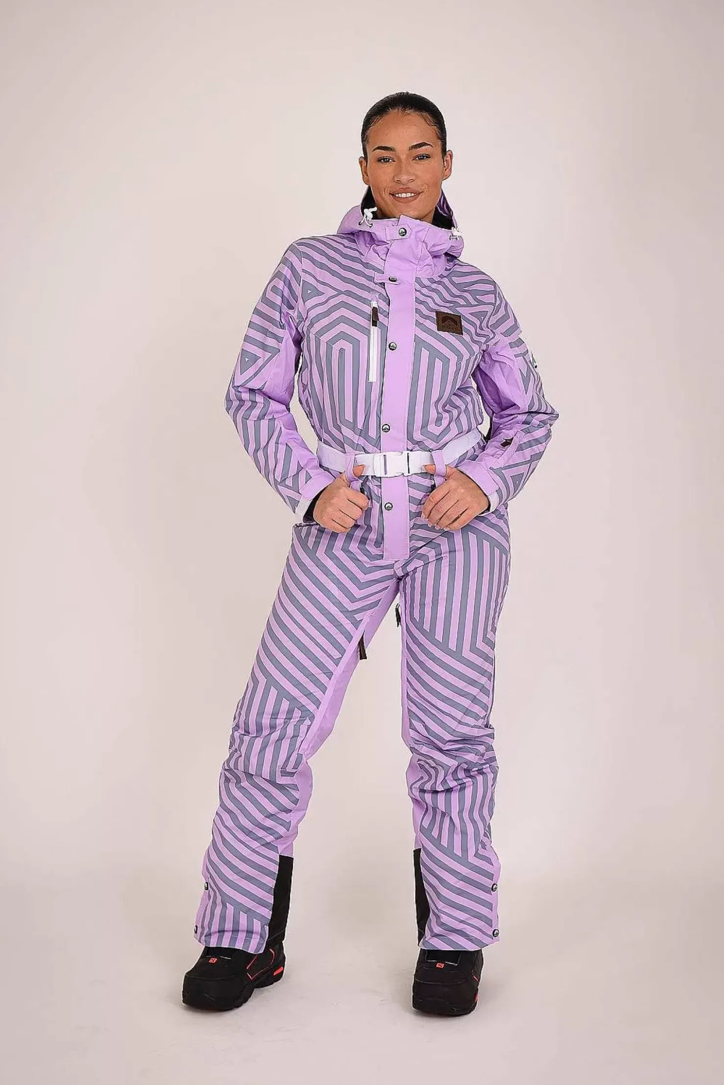Women OOSC Ski Suits>Fall Line Purple & Grey Curved Female Ski Suit