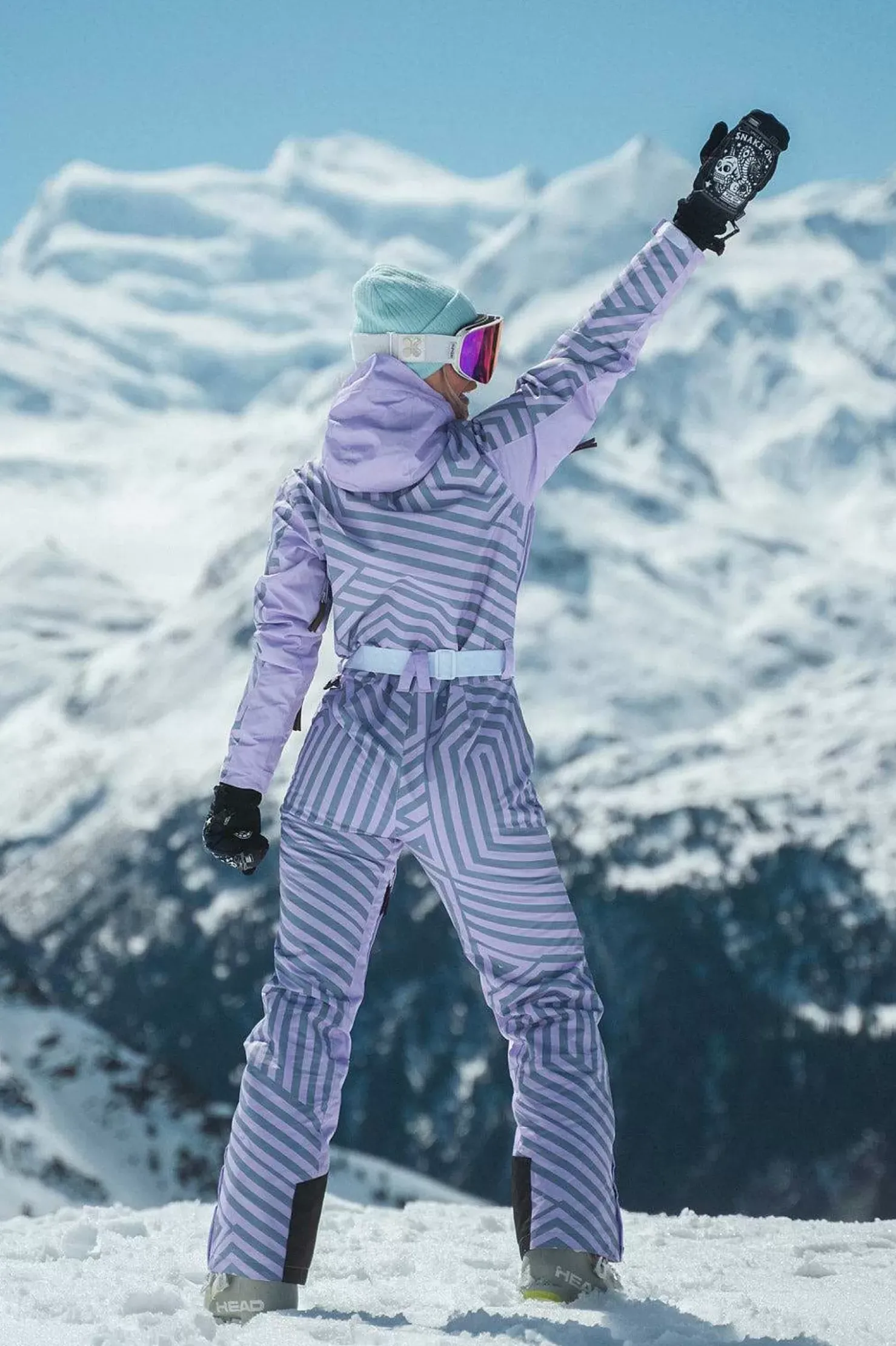 Women OOSC Ski Suits>Fall Line Purple & Grey Female Ski Suit