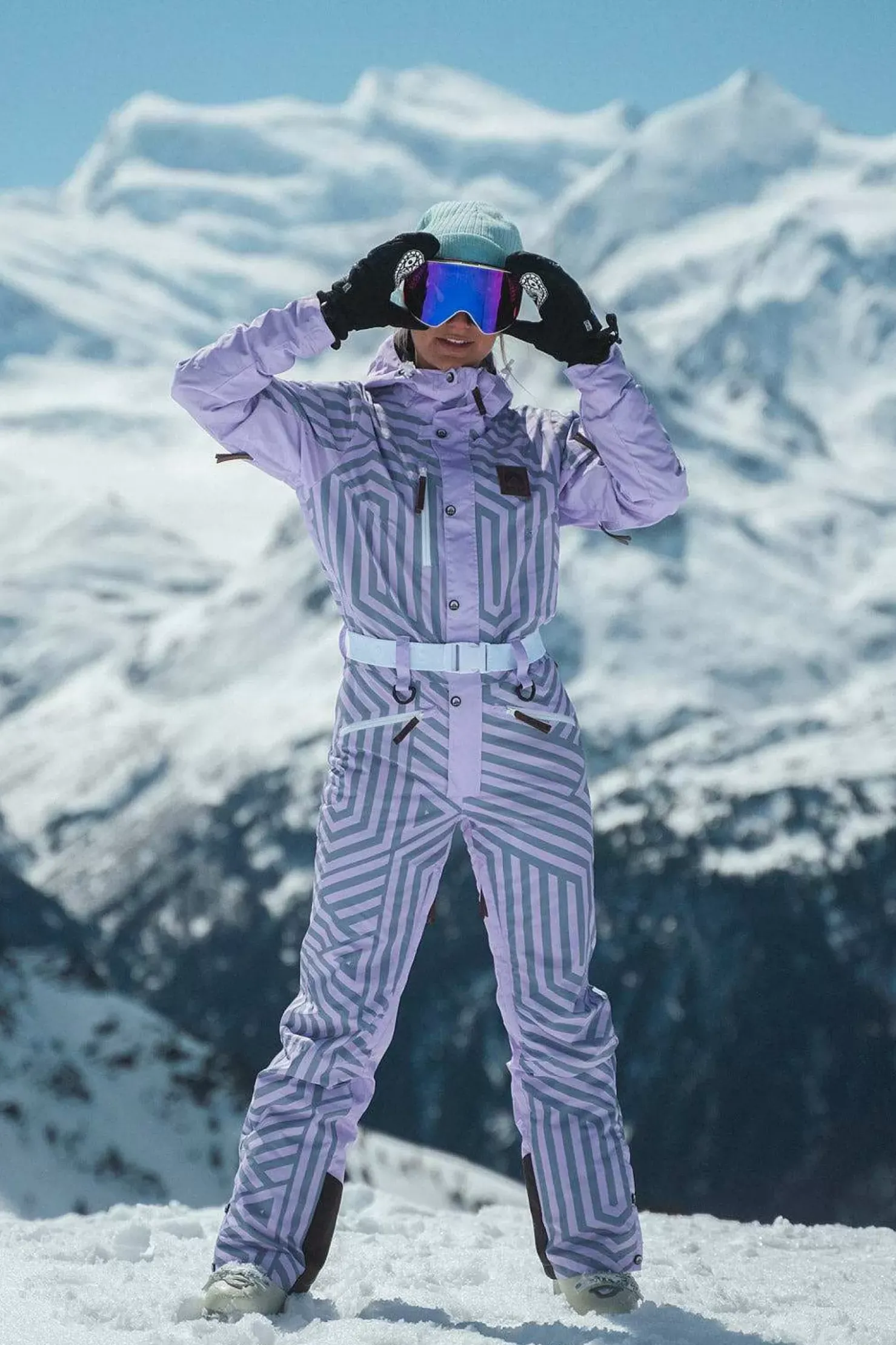 Women OOSC Ski Suits>Fall Line Purple & Grey Female Ski Suit