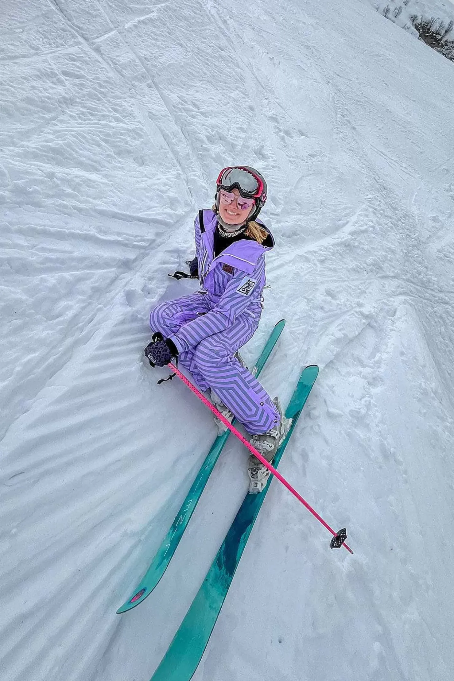 Women OOSC Ski Suits>Fall Line Purple & Grey Female Ski Suit