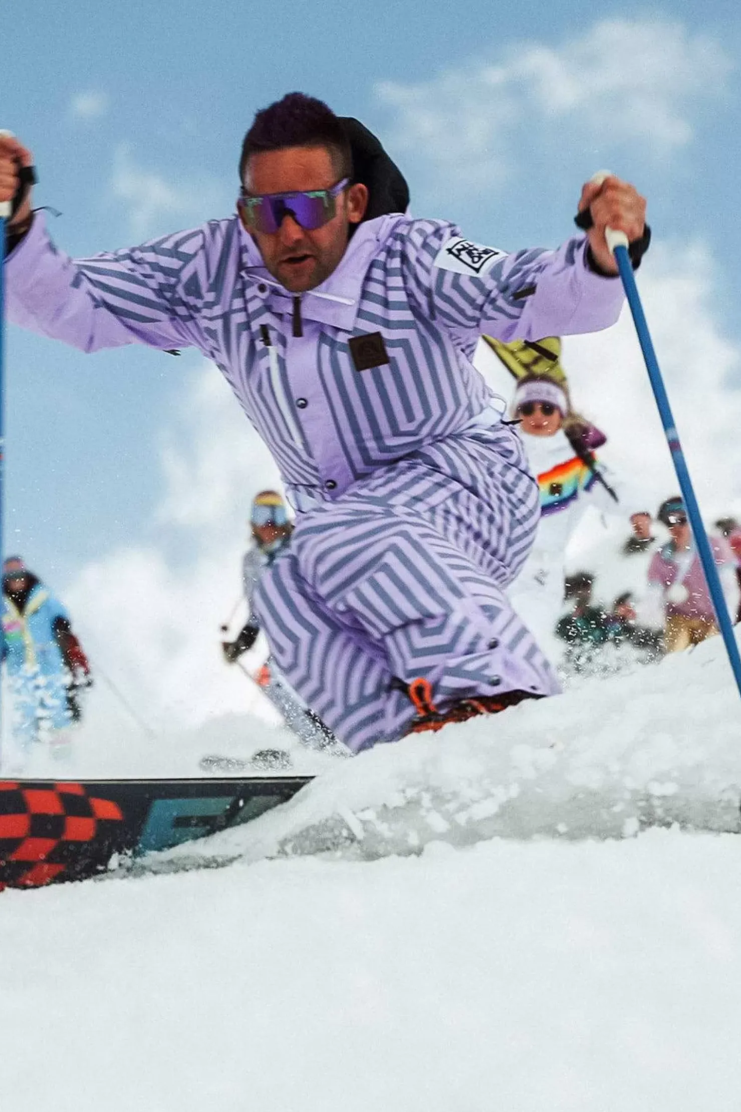 Men OOSC Ski Suits>Fall Line Purple & Grey Men'S Ski Suit