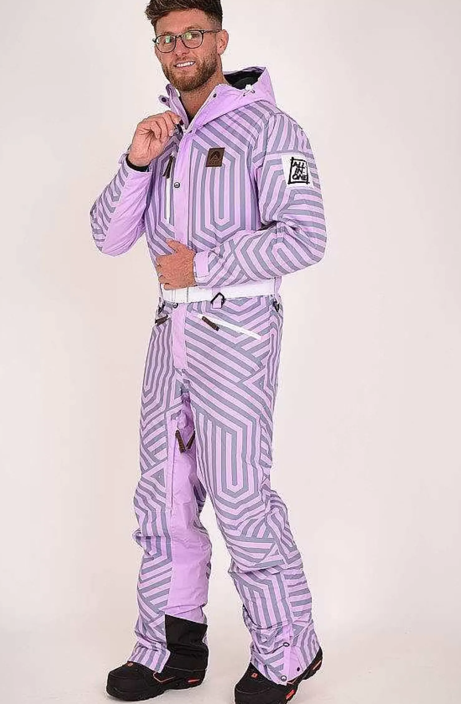 Men OOSC Ski Suits>Fall Line Purple & Grey Men'S Ski Suit