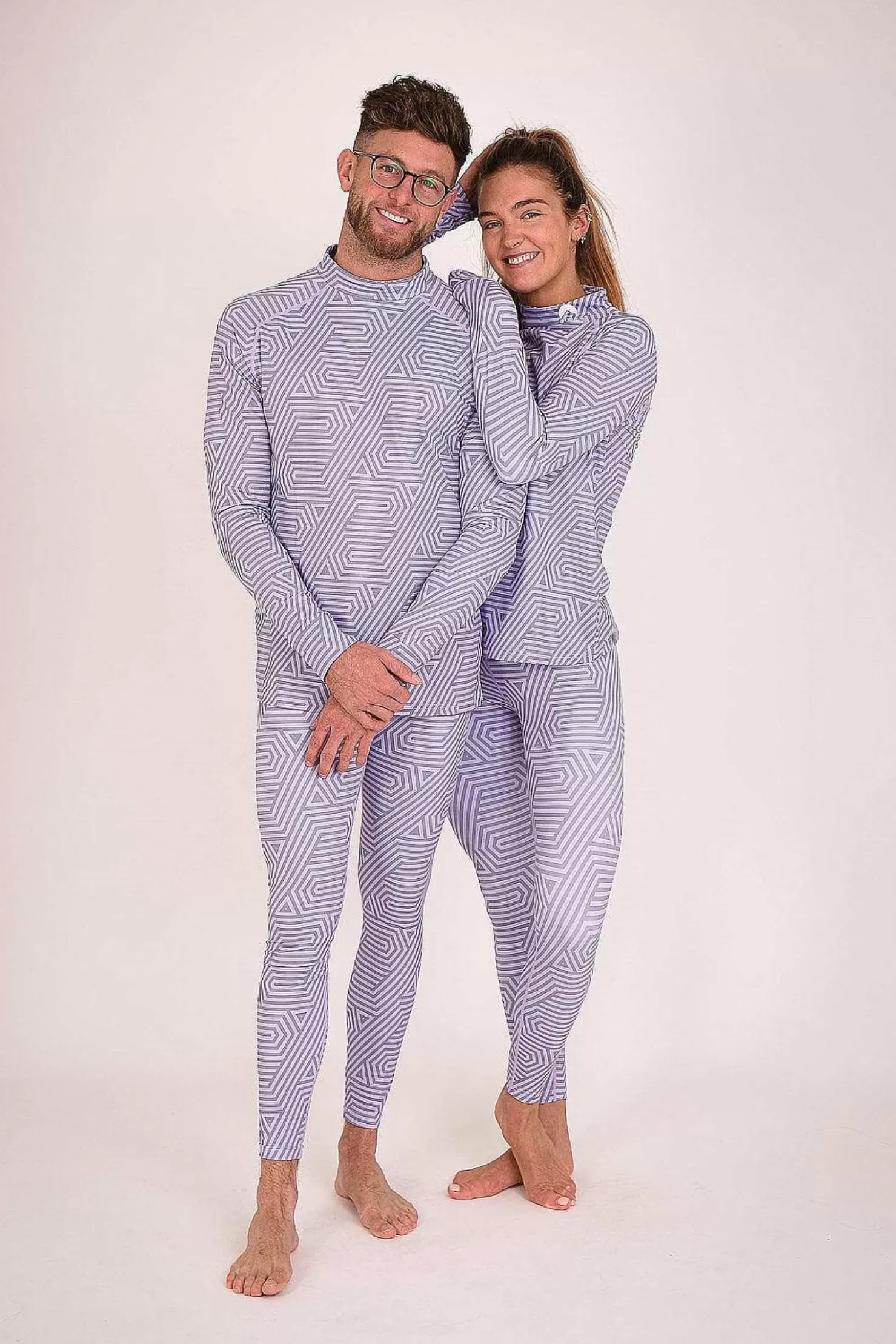 Women OOSC Baselayers>Fall Line Purple & Grey Womens Baselayer Top