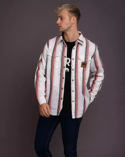 Men OOSC Insulated Jackets>Fresh Pow Men'S Reversible Mid-Layer Jacket - White, Red, Black & Grey