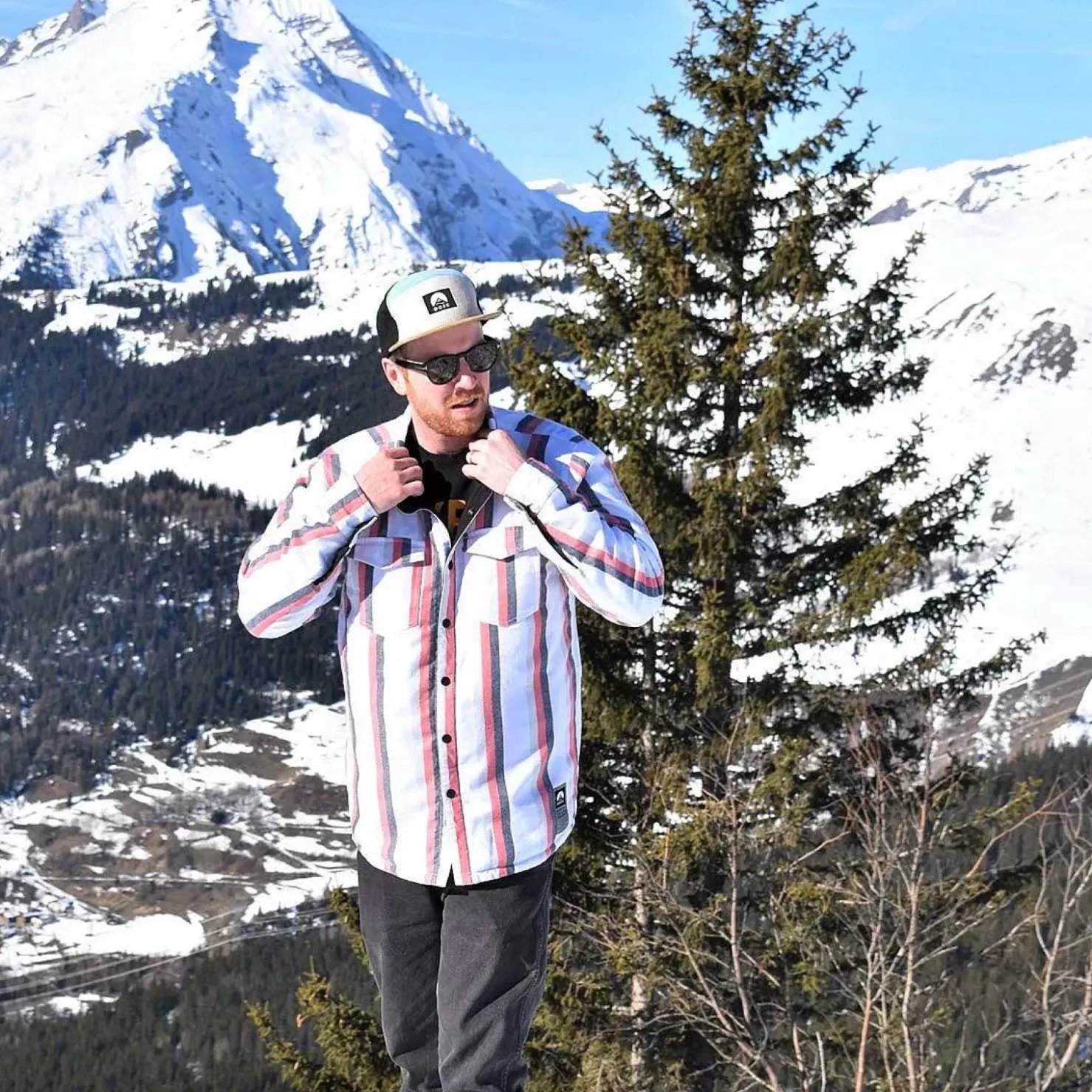 Men OOSC Insulated Jackets>Fresh Pow Men'S Reversible Mid-Layer Jacket - White, Red, Black & Grey