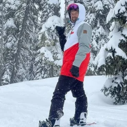 Men OOSC Snow Jackets>Fresh Pow Men'S Ski Snowboard Jacket - White, Red, Black & Grey
