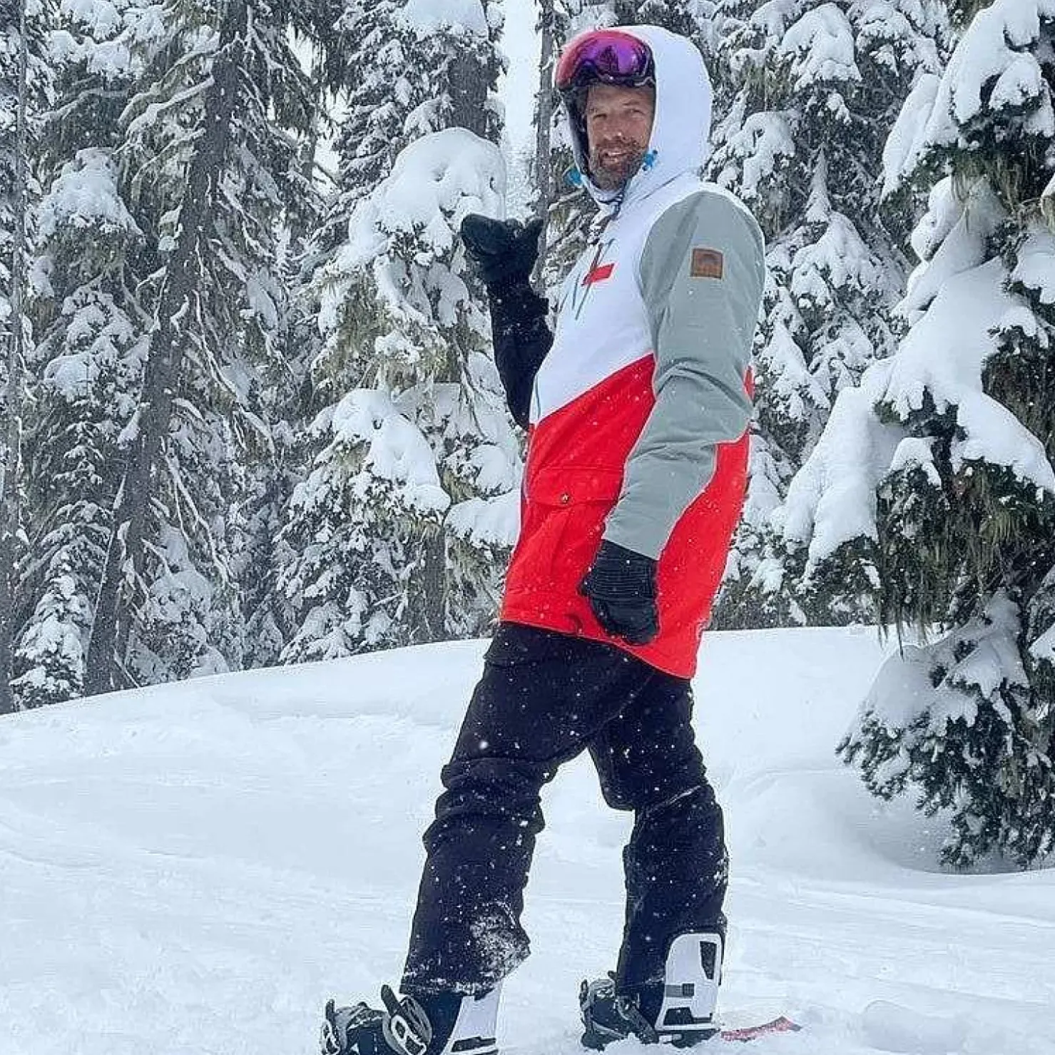 Men OOSC Snow Jackets>Fresh Pow Men'S Ski Snowboard Jacket - White, Red, Black & Grey