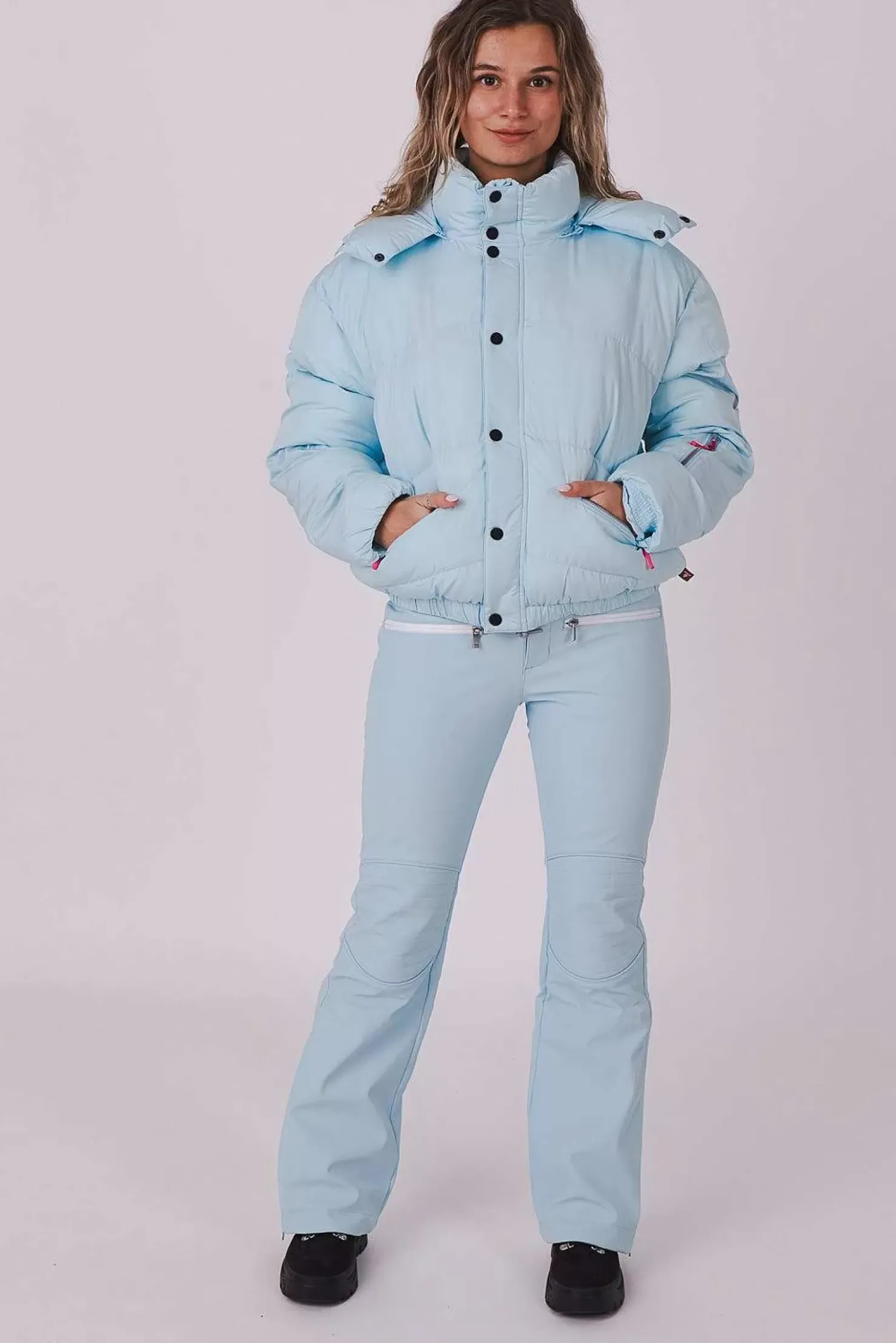 Women OOSC Snow Jackets>Ice Blue Chic Puffer Jacket