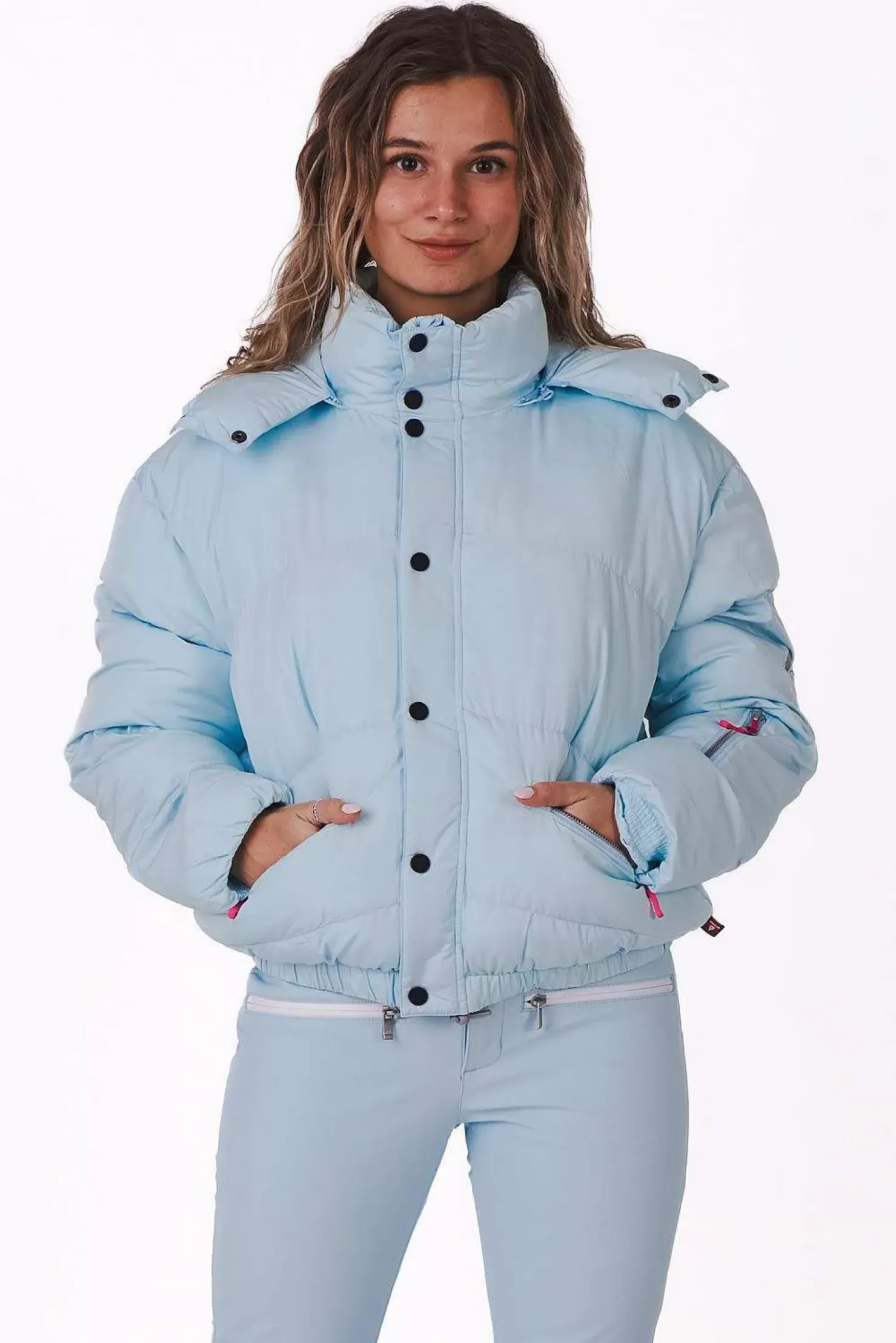 Women OOSC Snow Jackets>Ice Blue Chic Puffer Jacket