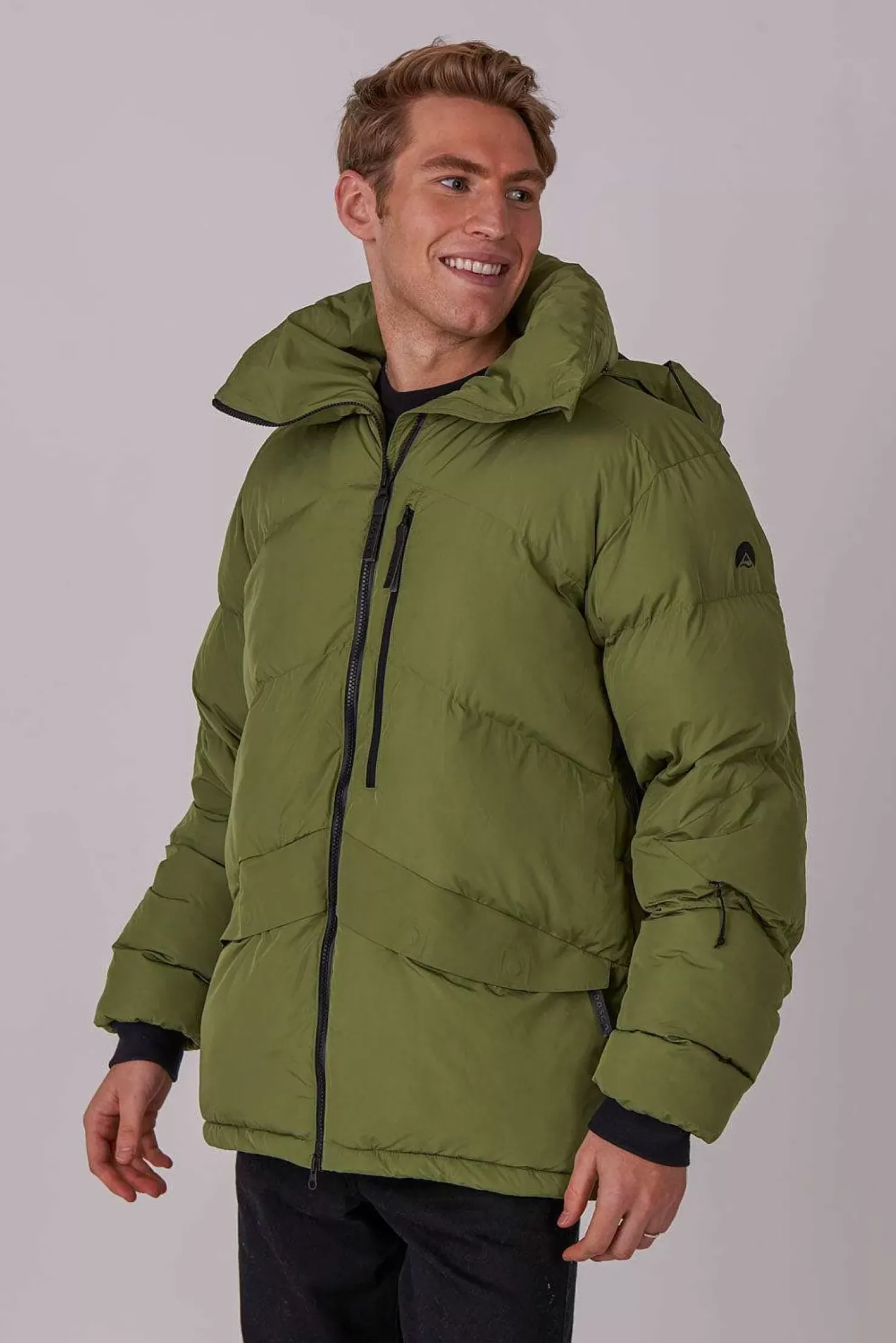 Men OOSC Snow Jackets>Men'S Puffer Jacket Khaki