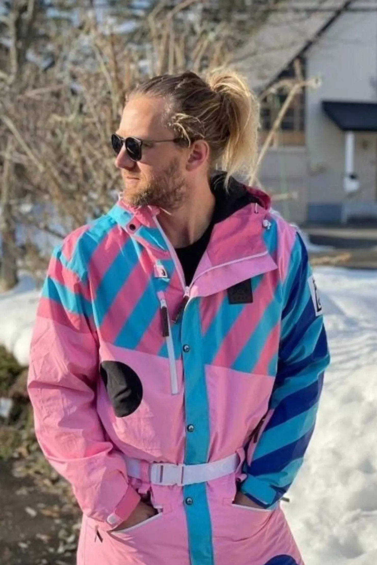 Men OOSC Ski Suits>Penfold In Pink Ski Suit - Men'S
