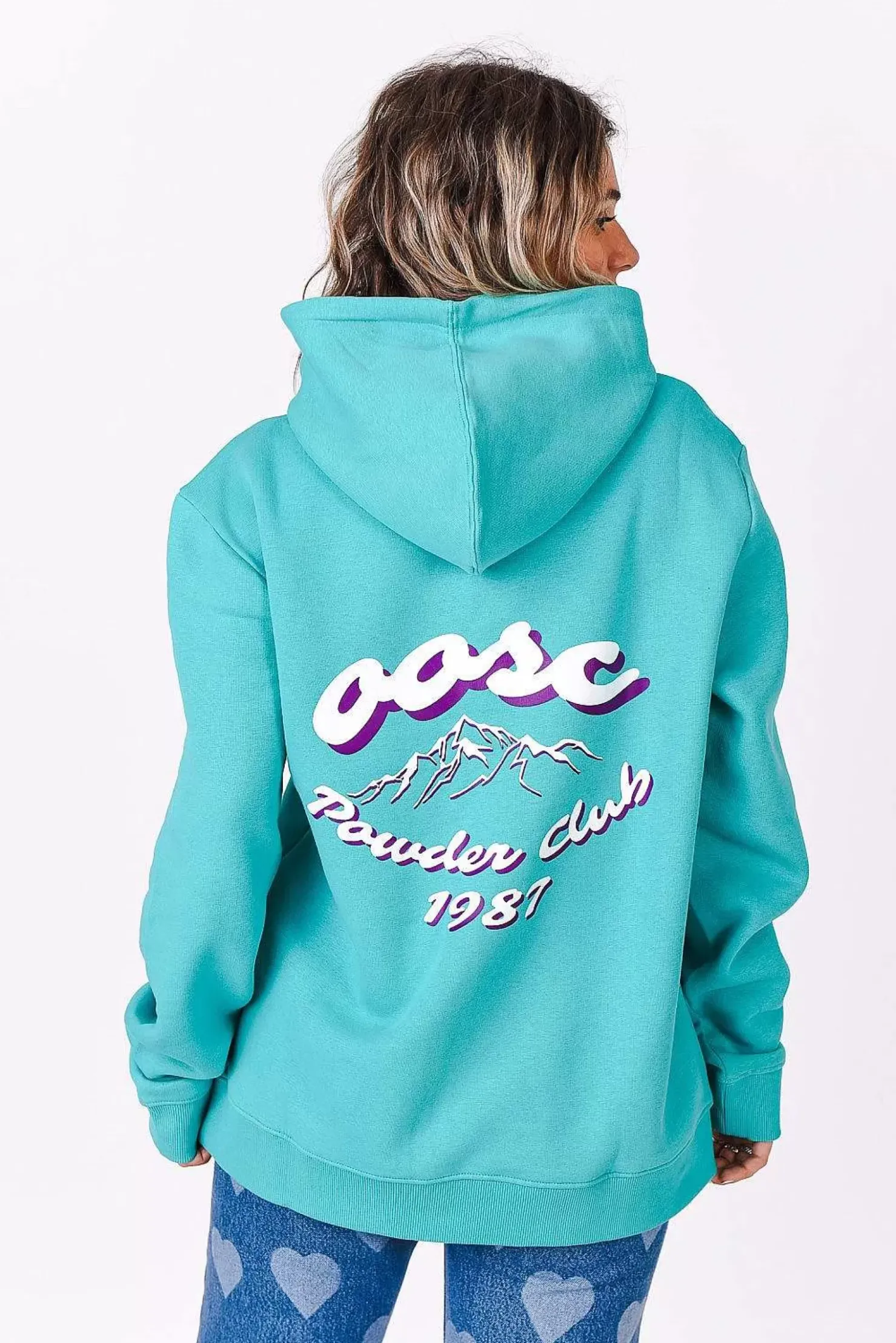 Women OOSC Hoodies>Powder Club Hoodie - Aqua
