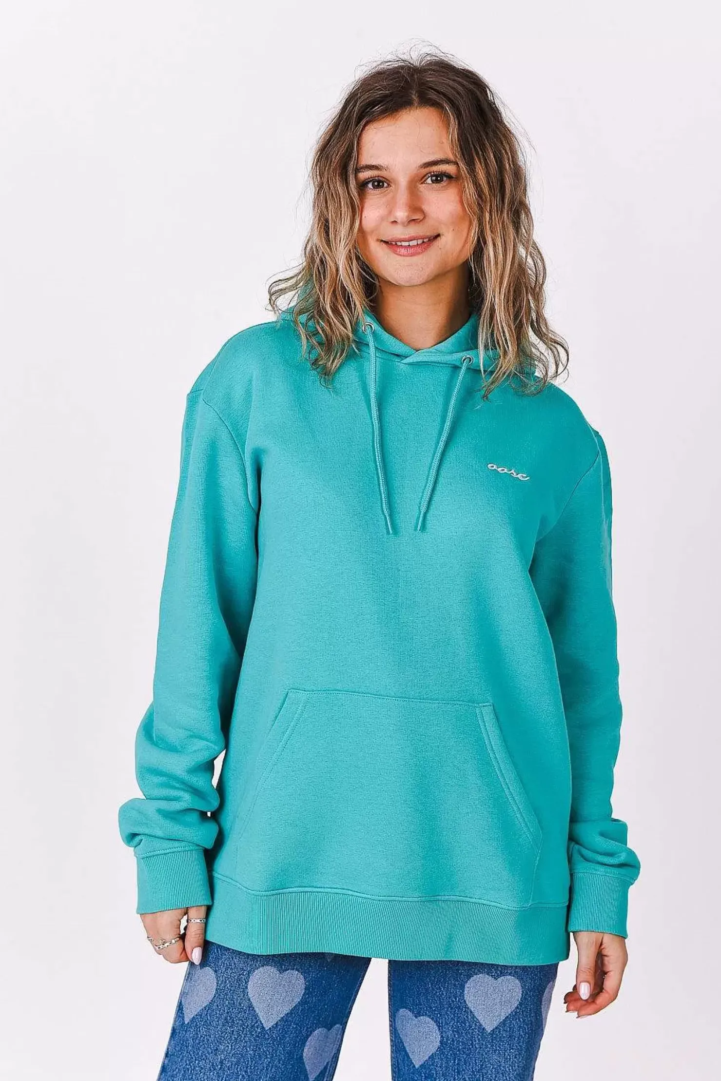 Women OOSC Hoodies>Powder Club Hoodie - Aqua