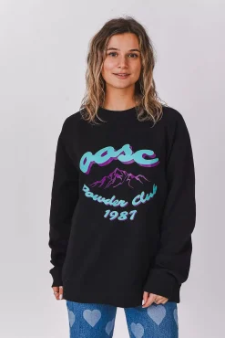 Women OOSC Sweats>Powder Club Sweatshirt - Black