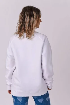 Women OOSC Sweats>Powder Club Sweatshirt - White