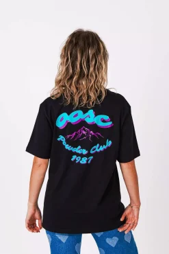 Women OOSC Tees>Powder Club T-Shirt - Black