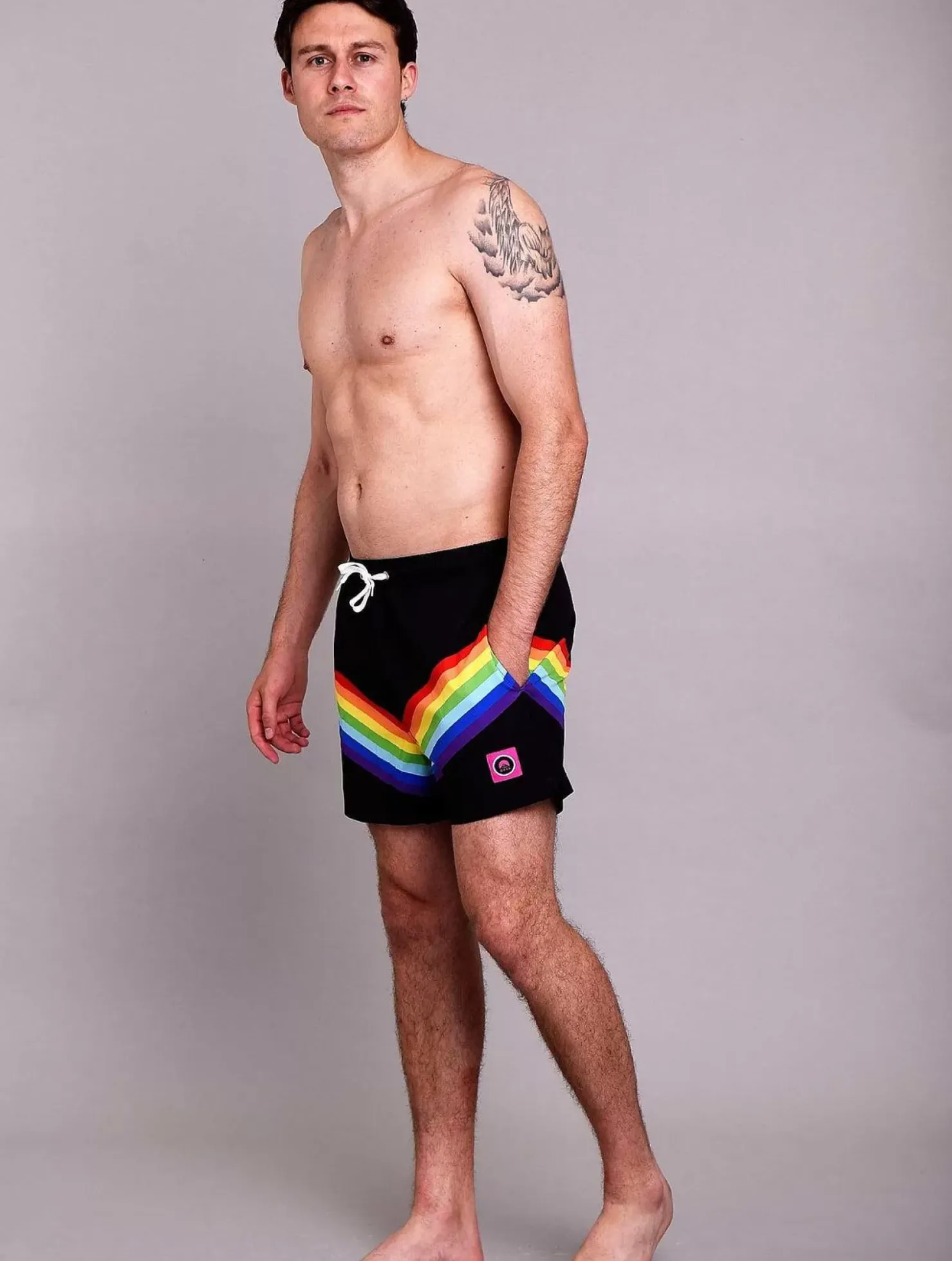 Men OOSC Swim Shorts>Rainbow Road Men'S Swim Shorts