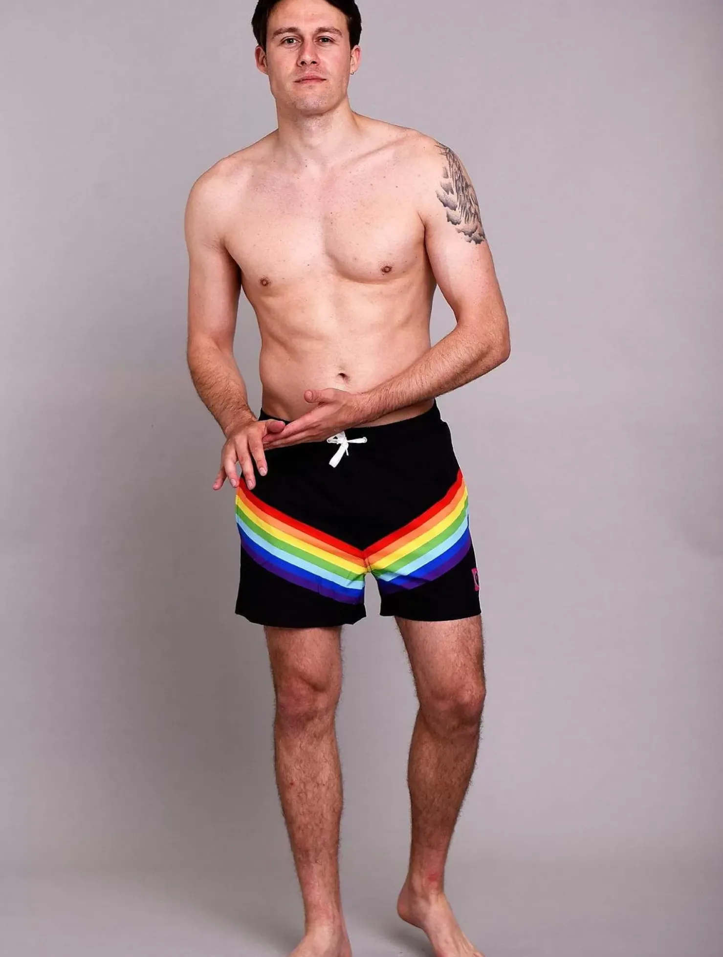 Men OOSC Swim Shorts>Rainbow Road Men'S Swim Shorts