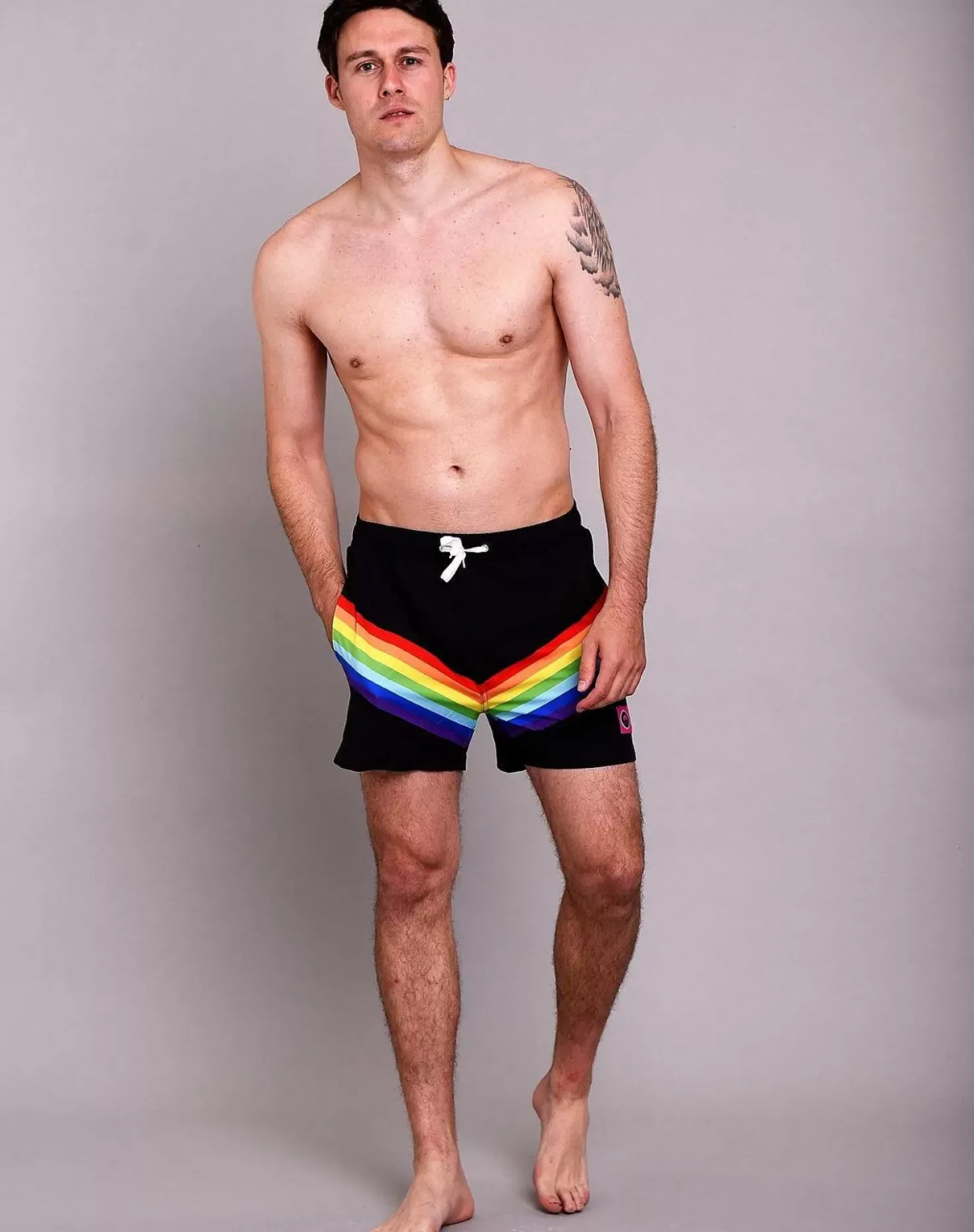Men OOSC Swim Shorts>Rainbow Road Men'S Swim Shorts
